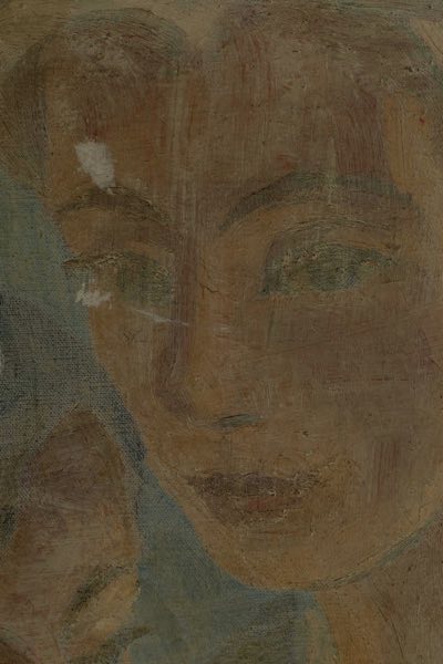 Monogramm Ölgemälde Hafen 1951 expressiv beidseitig