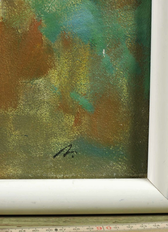 Monogramm abstraktes Ölgemälde Komposition Bankensammlung