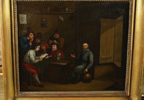 Nachfolger Teniers Ölgemälde antik Personen Wirtshaus