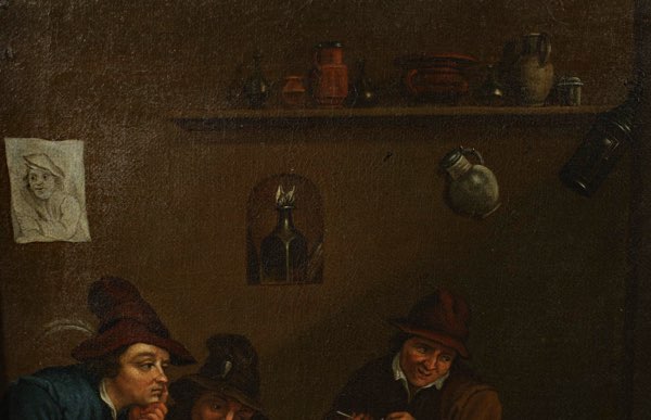 Nachfolger Teniers Ölgemälde antik Personen Wirtshaus