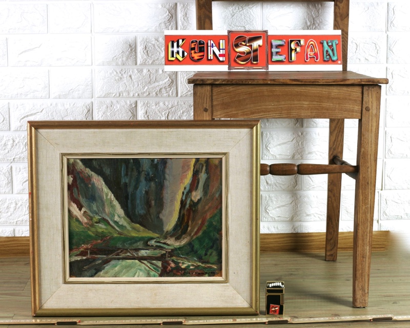 Olav Huus Ölgemälde 1940 expressiv Fjord