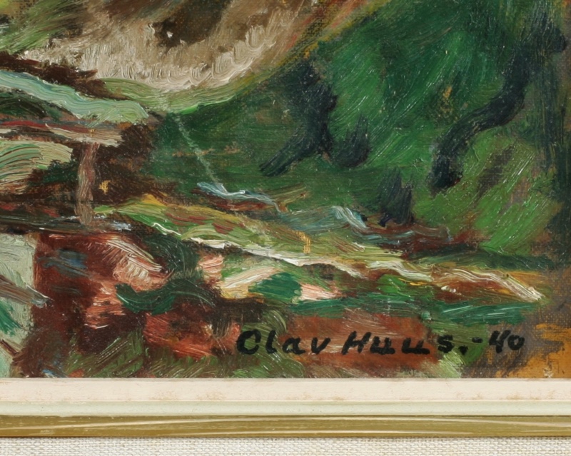 Olav Huus Ölgemälde 1940 expressiv Fjord