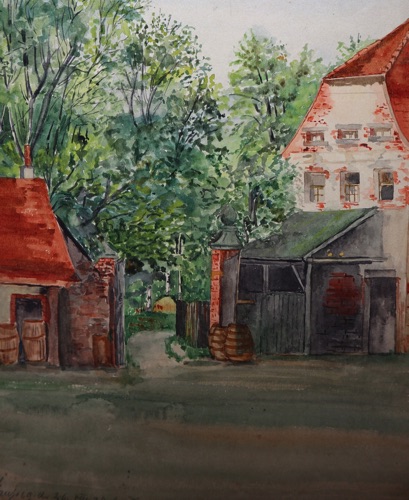 Otto Ackermann Aquarell Brauerei antik