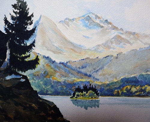 Otto Ackermann Aquarell Oberammergau antik