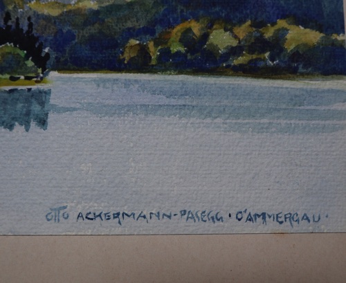 Otto Ackermann Aquarell Oberammergau antik