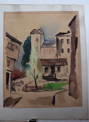 Otto Ackermann drei Aquarelle antik