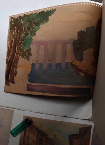 Otto Ackermann drei Aquarelle antik