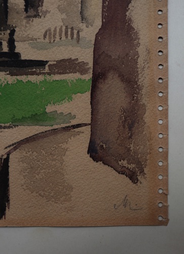 Otto Ackermann drei Aquarelle antik