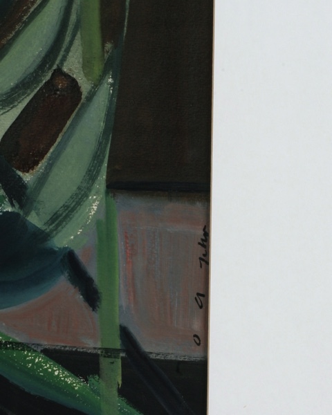 Otto Andreas Schreiber Gouache Lupinien rot blau