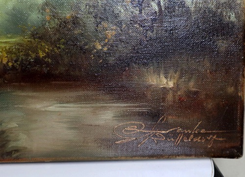 Otto Franke Ölgemälde Landschaft Düsseldorf