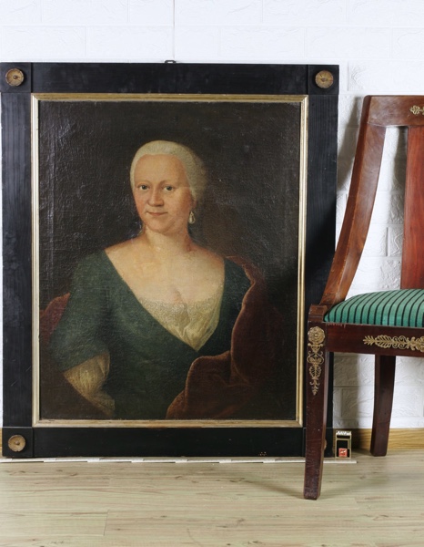 Ölgemälde antik Barock Portrait Edeldame Gegenstück