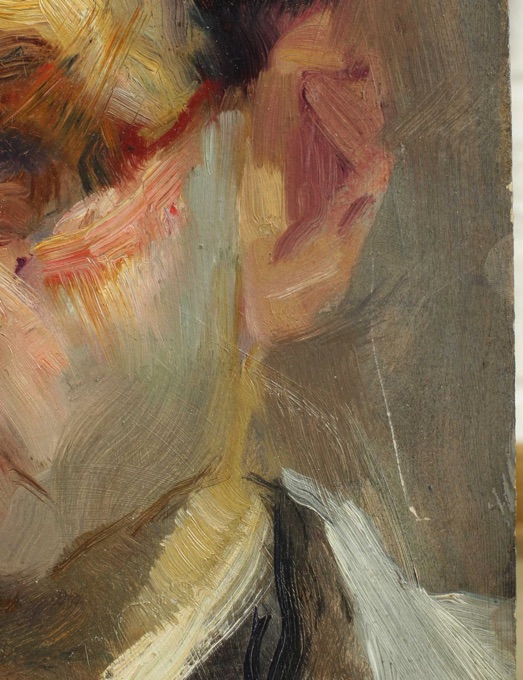 Ölgemälde antik Portrait Mann Brille expressiv