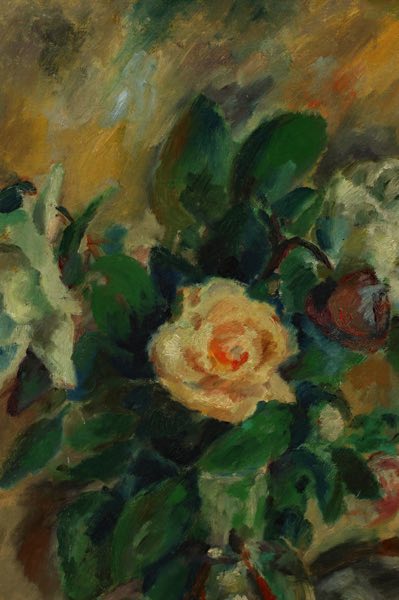 Ölgemälde antik Stillleben Blumen Vase Rosen
