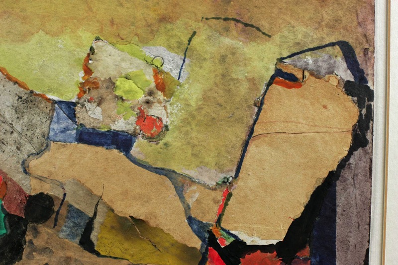 P S Monogramm Aquarell Collage abstrakt 1991