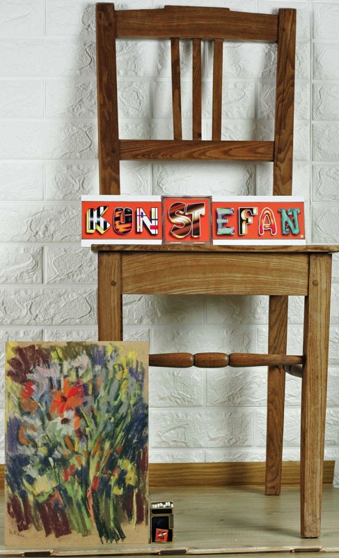 Pastell Wilhelm Raab antik expressiv Stillleben