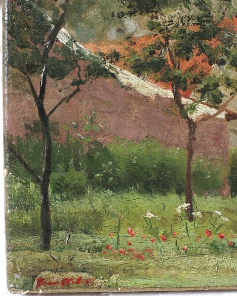 Paul Desire Trouillebert antikes Ölgemälde Dorf Oise