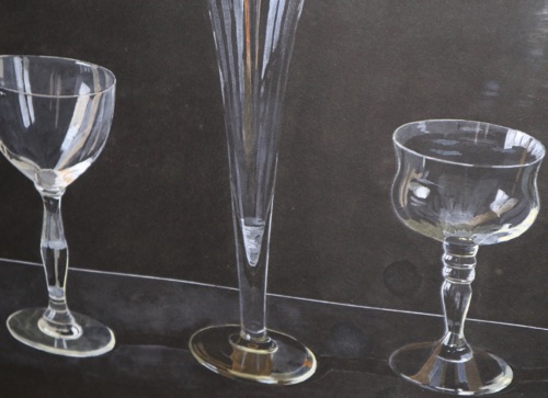 Paula Dittberner Gouache antik Gläser