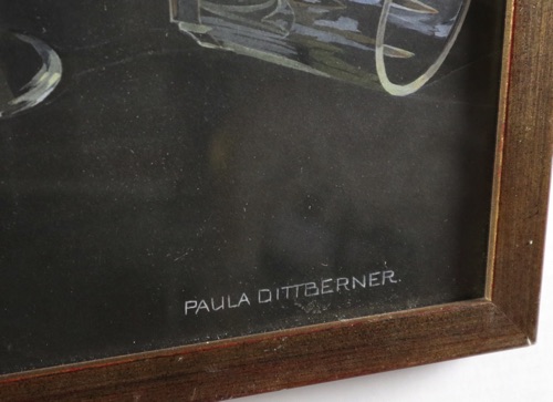 Paula Dittberner Gouache antik Gläser