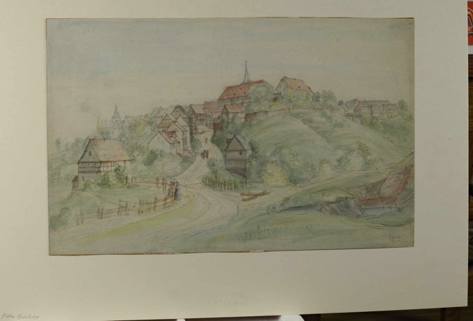 Peter Becker Zuschreibung Aquarell Waldeck antik 1880