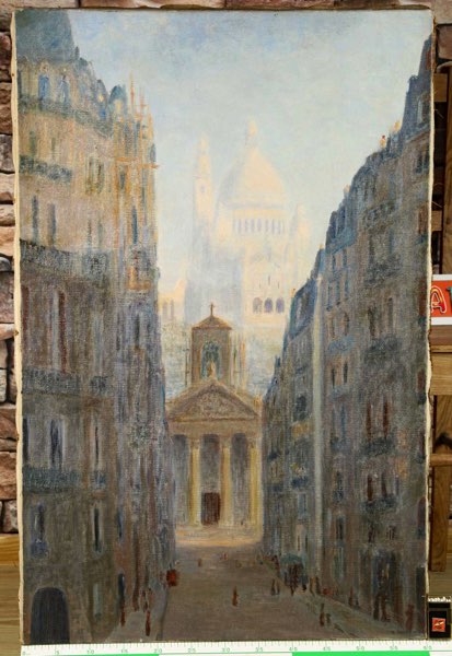 Ph Chatelin Ölgemälde antik 1923 Sacre Coeur de Montmartre