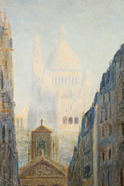Ph Chatelin Ölgemälde antik 1923 Sacre Coeur de Montmartre