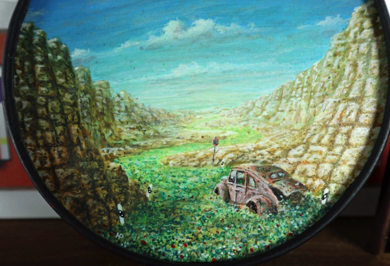 Philipp Heckmann Miniatur Gemälde Reconstruction 2006 abstrakt VW Käfer