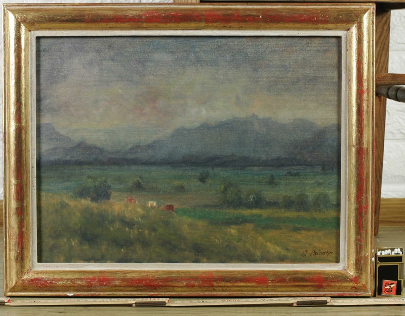 Philipp Reisacher Acrylgemälde Landschaft Kühe