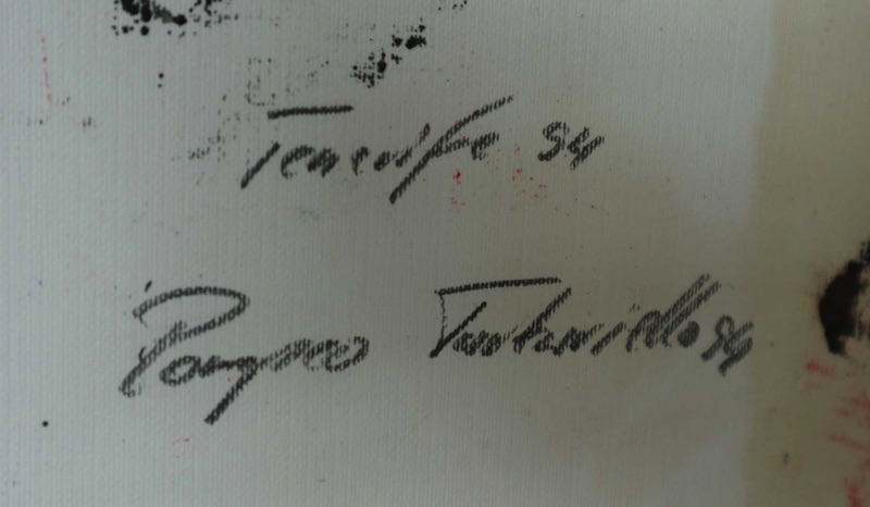 Pompeo Turturiello Ölgemälde 1994 Tenerife Strichmännchen
