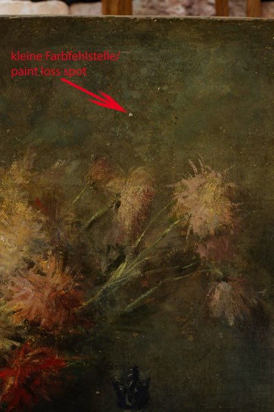 R W Ölgemälde antik Stillleben Blumen