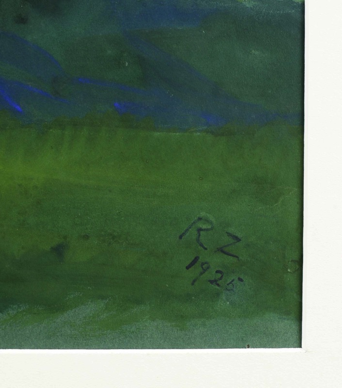 R Z Monogramm Gouache antik 1925 Alpen