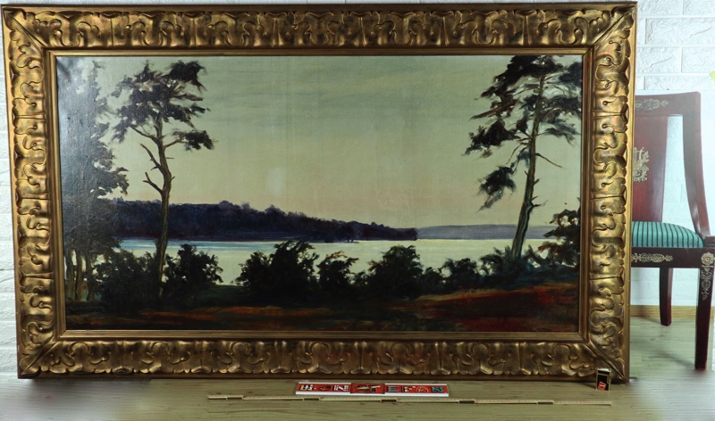 Rei Ölgemälde antik 1925 Landschaft 170cm