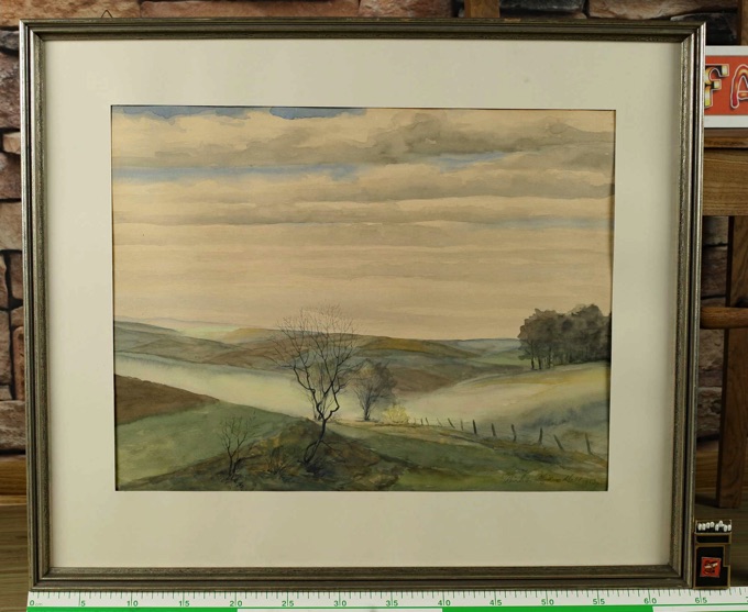 Reinhard Günther Aquarell 1953 Landschaft Bäume