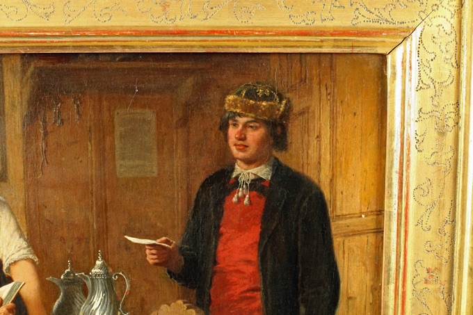 Reinhard Sebastian Zimmermann Ölgemälde antik Genre Interieur