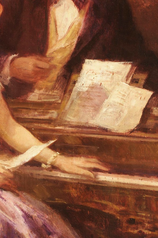 Richard Heymann Ölgemälde das Vorspiel am Klavier