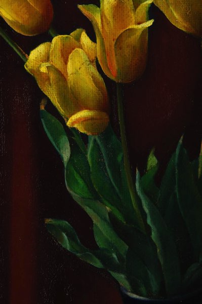 Richter Ölgemälde antik 1926 Tulpen Stillleben