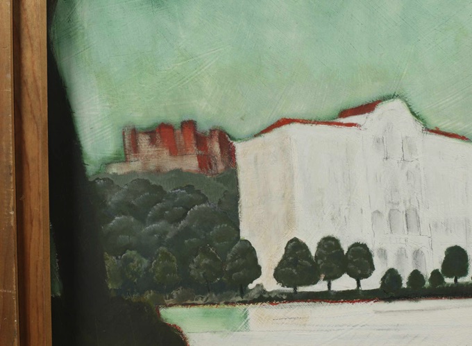 Robert Lehner Zuschreibung Ölgemälde Gebäude