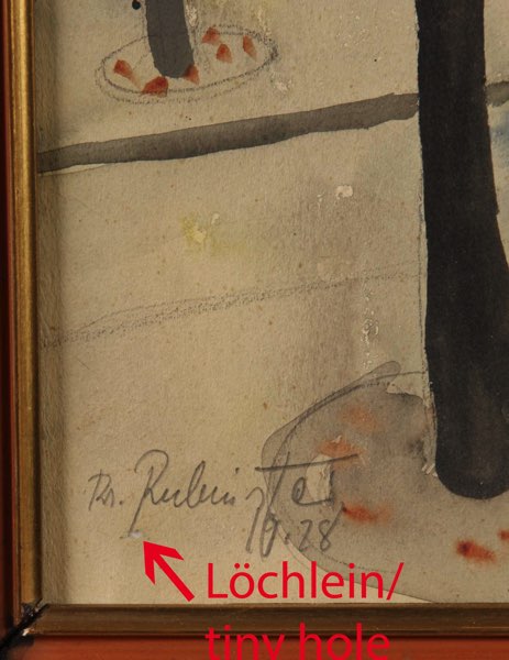 Rubin Rubinstein Aquarell antik Piscine 1928