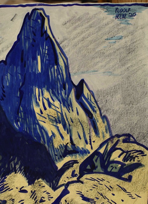 Rudolf Heene Aquarell antik 1926 Alpen 7
