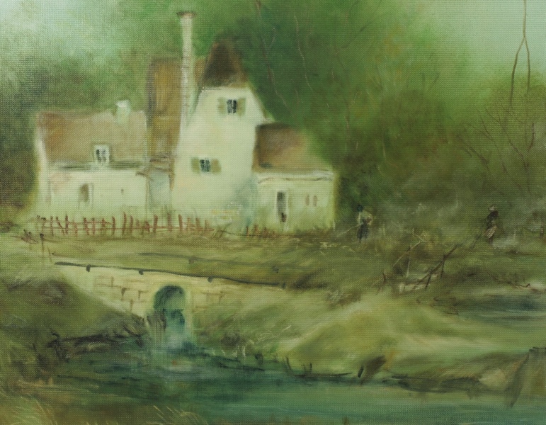 Rudolf Reiter Ölgemälde Bauernhaus Mühle Landschaft