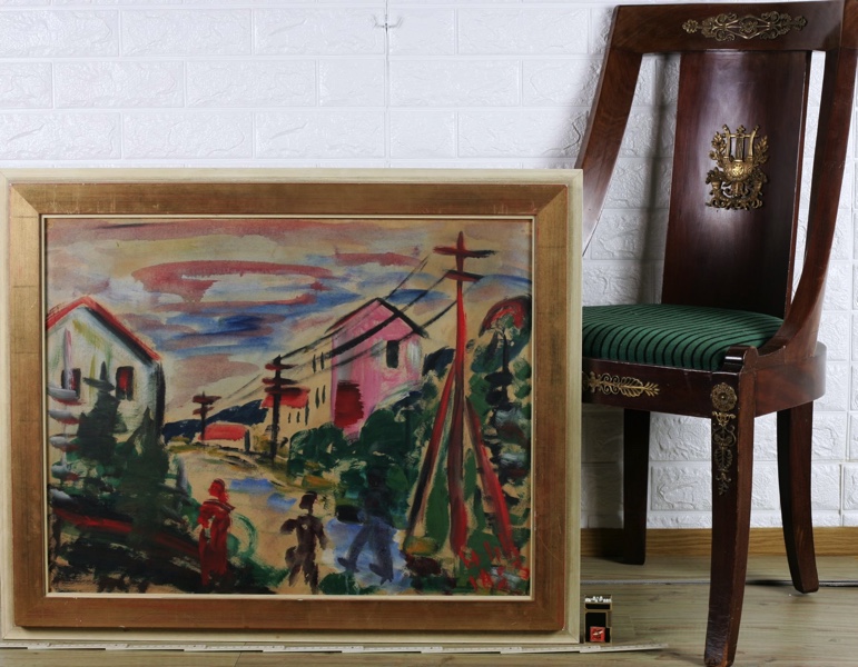 Schad Ölgemälde 1954 expressiv Taunus