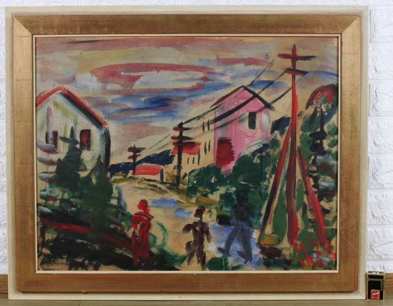 Schad Ölgemälde 1954 expressiv Taunus