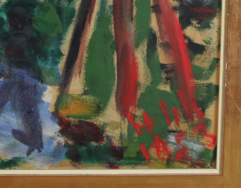 Schad Ölgemälde 1954 expressiv Taunus