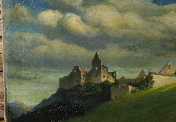 Seyfarth Ölgemälde antik Ruine Homburg