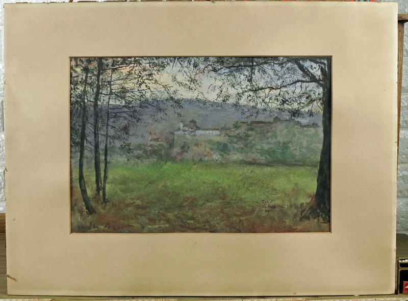 Siebe Johannes Ten Cate Pastell antik 1898 Aarburg