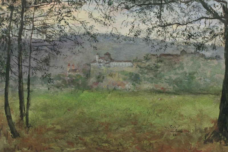 Siebe Johannes Ten Cate Pastell antik 1898 Aarburg