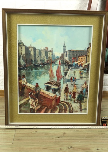 Signiert Ölgemälde Venedig Chioggia Kanal
