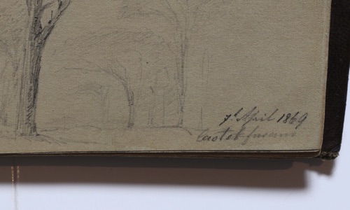 Skizzenbuch antik 1869 Zeichnungen Italien