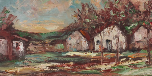 Soptil Busch Ölgemälde Frühlingslandschaft