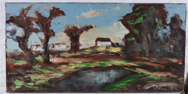 Soptil Busch Ölgmeälde Landschaft expressiv Bäume