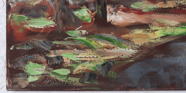 Soptil Busch Ölgmeälde Landschaft expressiv Bäume